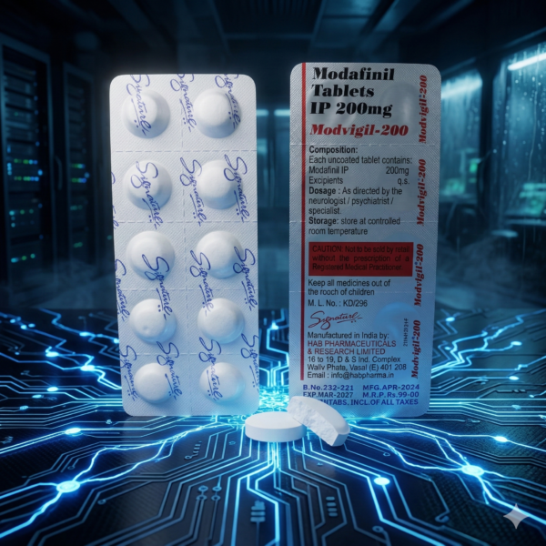 Modvigil 200 мг (Модафініл) 10 таблеток HAB Pharma – підтримка фокусу та ясності мислення