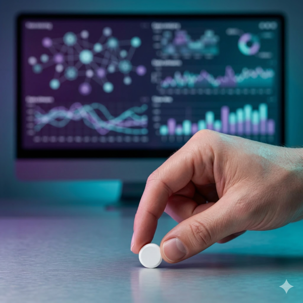 modafinil-biohacking-supplements-focus A person takes Stark Pharm Modafinil for laser focus and energy during complex work. Top biohacking supplements in action.